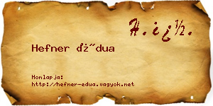 Hefner Édua névjegykártya